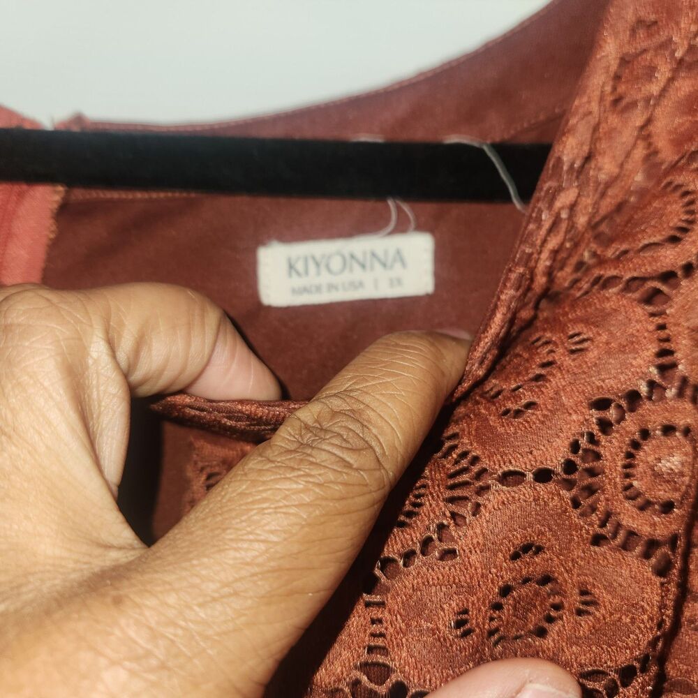 Kiyonna Dress Womens 3X Middeton Lace Floral Spandex Knee Length Lined Plus - Picture 5 of 7